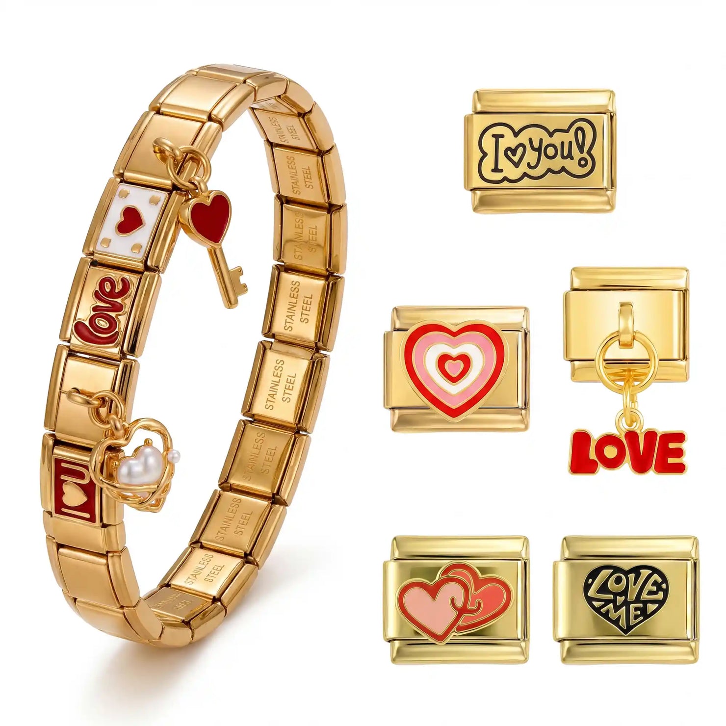 Set Love de 10 Charms
