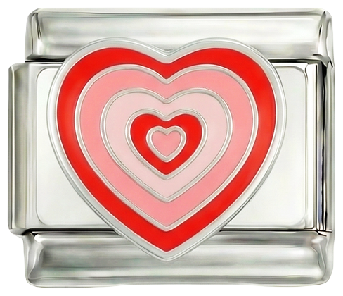 Por añadir - corazón rojo en crecimiento, en plata