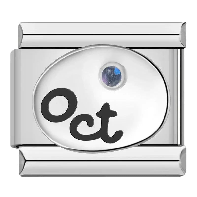 Birthstone October, on Silver - Charms Official