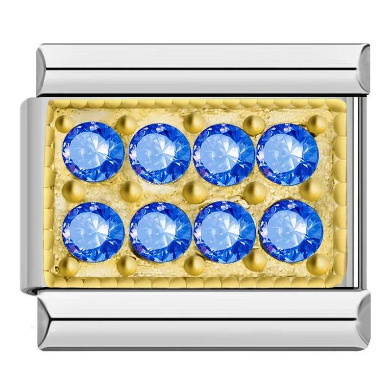 Gold Plate with Blue Stones - Charms Official