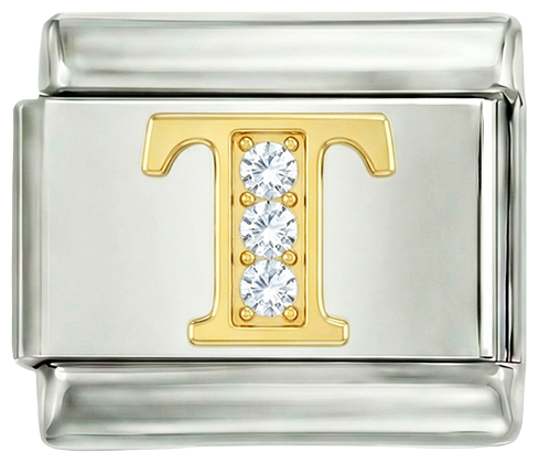 Letter T in Gold with Stones, on Silver - letter-t-in-gold-with-stones-on-silver.png