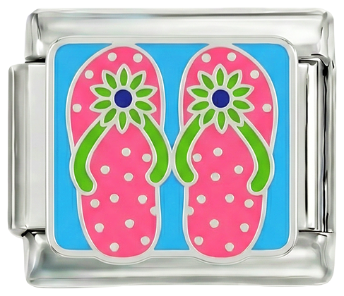Pink Beach Flip Flop, on Silver - pink-beach-flip-flop-on-silver.png