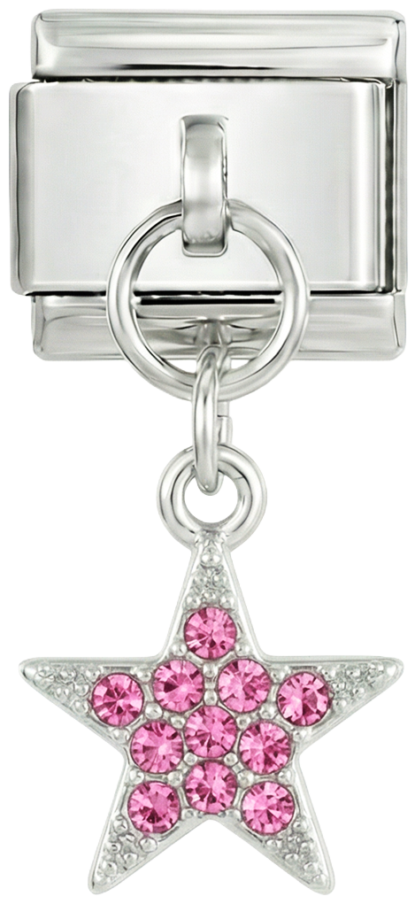 Star with Pink Stones, on Silver - star-with-pink-stones-on-silver.png