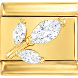 3 Crystals Rose on Gold