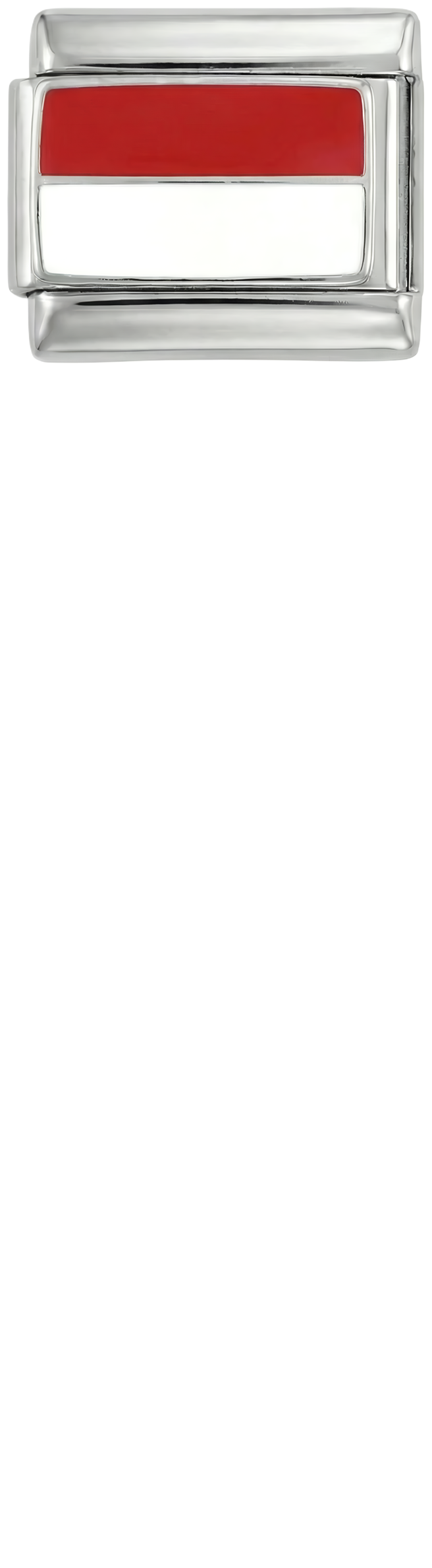 Poland Flag, on Silver