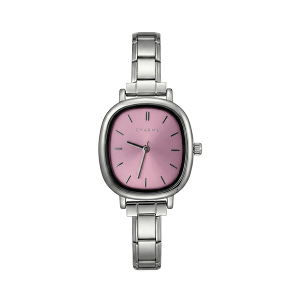 Reloj Capri plata – Edición esfera rosa