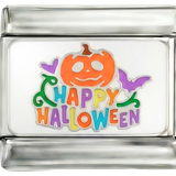 Por añadir - Feliz Halloween con calabaza sobre plata