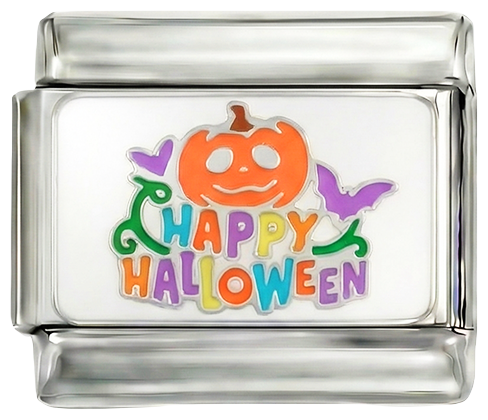 Por añadir - Feliz Halloween con calabaza sobre plata