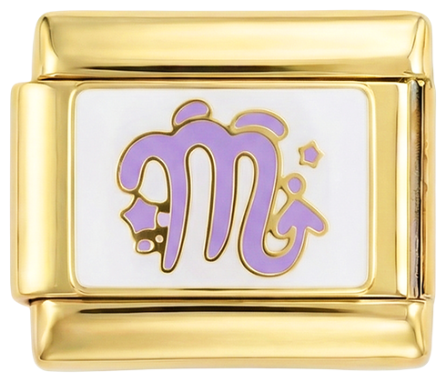 Scorpio púrpura, en oro