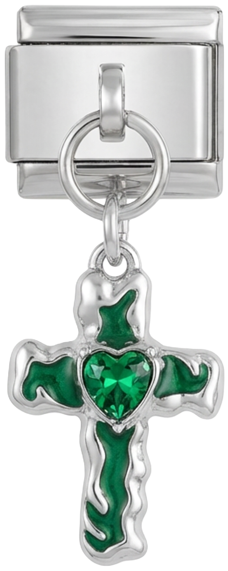 Turquoise Cross with Heart, on Silver - Turquoise-Cross-with-Heart-on-Silver.png