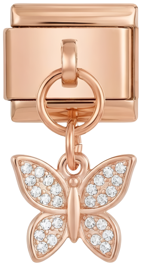 Butterfly with Small Stones on Rose Gold - butterfly-with-small-stones-on-rose-gold.png