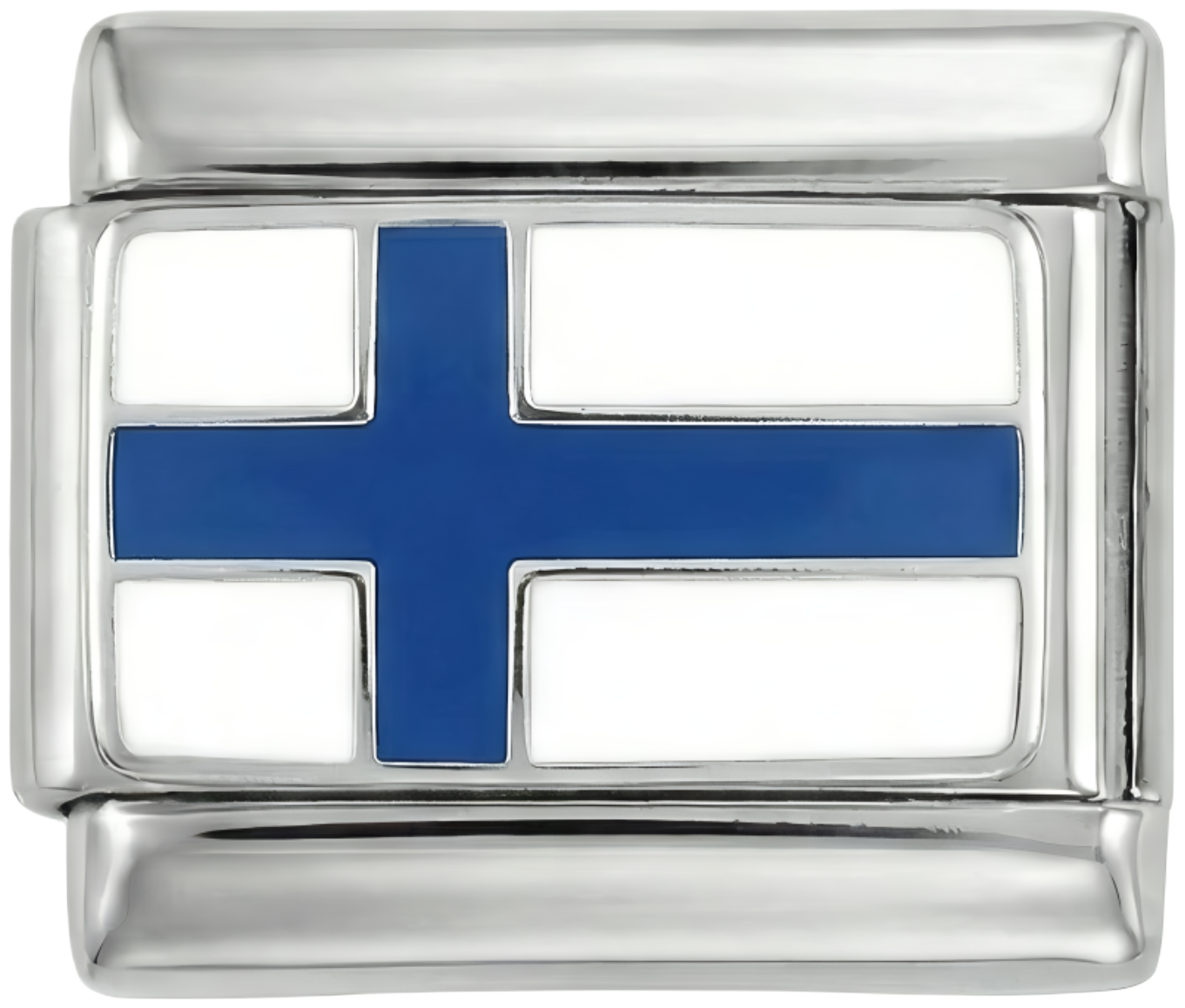 Finland Flag, on Silver - finland-flag-on-silver.png