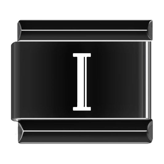 I, Roman Numeral, on Black - Charms Official