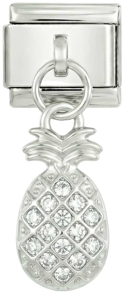 Piña con piedras en plata