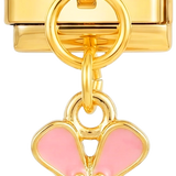Pink Flower Hanging on Gold - pink-flower-hanging-on-gold.png