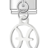Signo Piscis, en plata