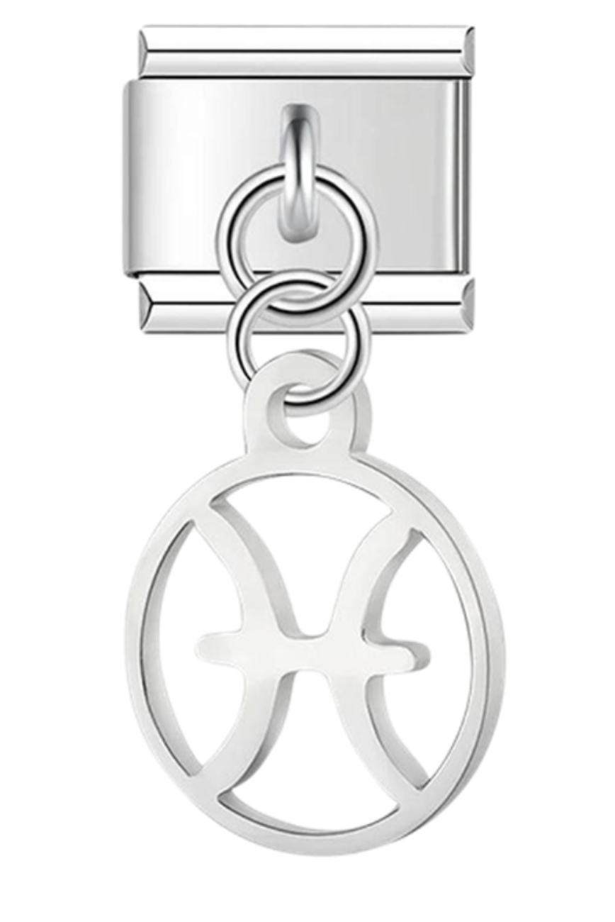 Signo Piscis, en plata