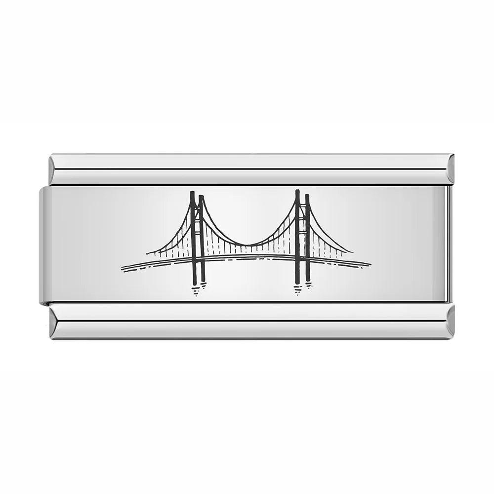 San Fransisco Bridge, on Silver - Charms Official