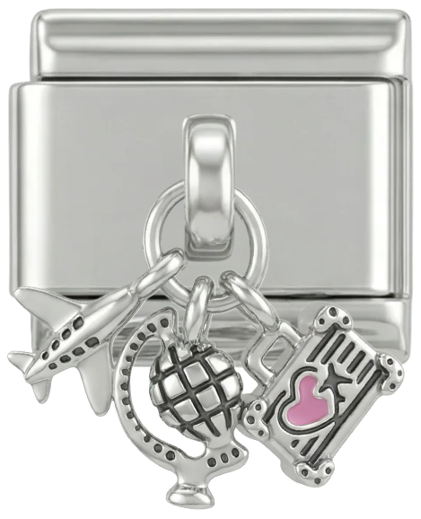 Travel Addict with Stones, on Silver